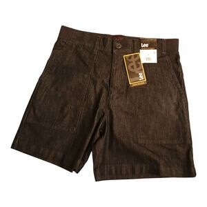 LEE Womens Fresno Jean‎ Shorts Comfort Waistband Blue Dark Wash High Rise Size 6